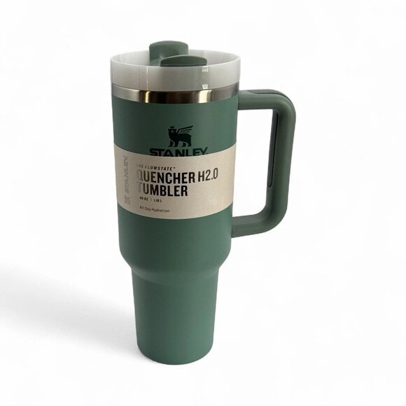 Stanley 40 oz Quencher H2.0 Flowstate Tumbler Soft Matte, Green/Seafoam new - Picture 1 of 3